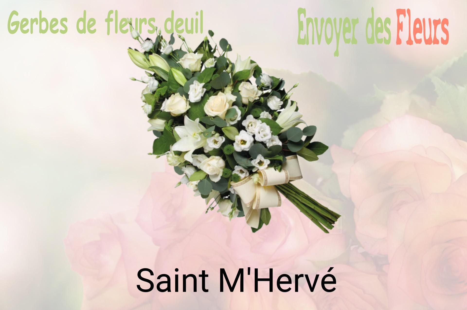 Gerbe de fleurs de deuil livrée à Saint-M'Hervé